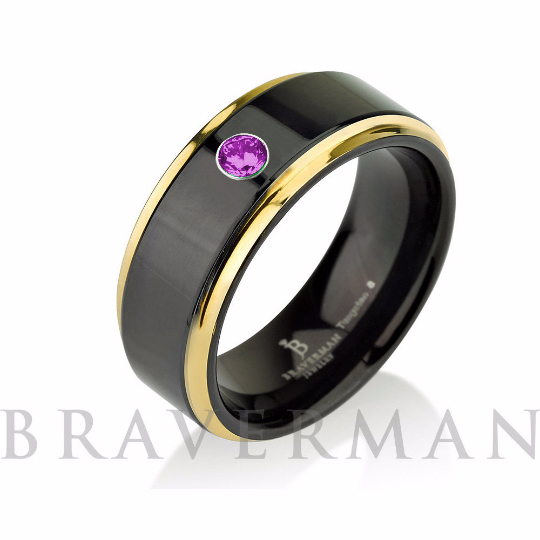 Mens wedding bands hot sale with purple